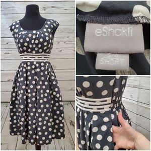 Eshakti gray polka dot dress w/pockets